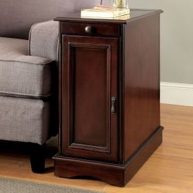 Modern Transitional Design 1pc Side Table/Nightstand Storage Cabinet Cherry Color USB Outlet Nightstand Multifunctional Home Furniture