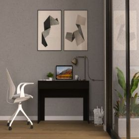 Computer Desk Aberdeen, Two Drawers, Black Wengue Finish