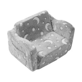 VEVOR Fold-out Kids Sofa, Glow-in-the-Dark Kids Couch Chair, 2-in-1 Children Convertible Sofa to Lounger