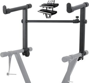 5 Core 2 tier Keyboard Stand Extension Adapter Adjustable Width 2nd Tier X-Style Piano Stands Attachment for 54 - 88 Key Music Keyboards