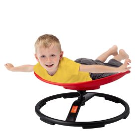 VEVOR Kids Swivel Chair, 220 LBS Capacity, Sensory Spinning Chair, Autistic Kids Sensory Toy Chair with Non-Slip Metal Base (Color: Red, Type: Round)