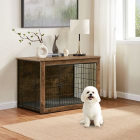 Dog Kennel Furniture, Wooden Dog Crate End Table, Heavy Duty Dog Crate (Main Color: Brown, Main Material: Wood)