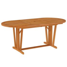 Patio Table 78.7"x39.4"x29.5" Solid Wood Eucalyptus (Color: Brown)