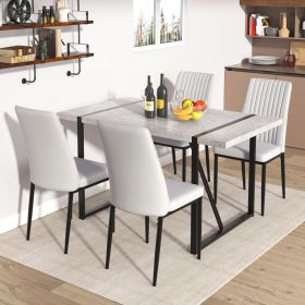Modern Dining Table, 55 inch Kitchen Table for 4 People, Rectangular Dinner Table for Dining Room, Home Office, Living Room Furniture, Easy Assem (Color: as Pic)